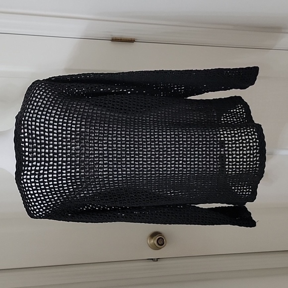 Rafaella Size S Black Loose / Open Knit Long Sleeve Sweater, Excellent Used Cond - Picture 4 of 10